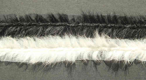 tulle trim with fur 1" - 2 col.