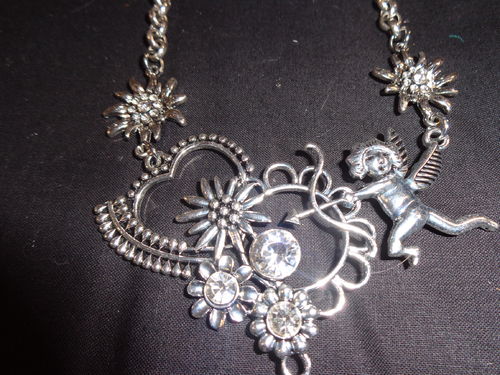 bavarian necklace silver with strass