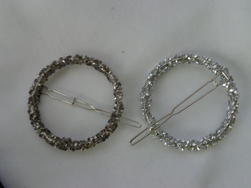 hair pin silver with glimmer 2"