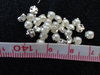 mini buttons silver/pearl, 4mm, 10pc./pack