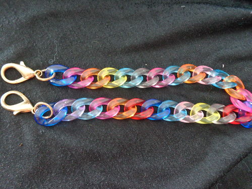 chain for purse 15" mixed col. with hooks