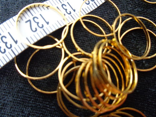 fine gold rings 14mm metal, 5pc./pack