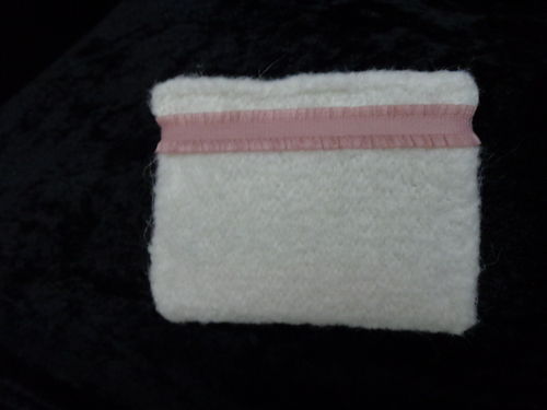 small notebook with felted envelope white
