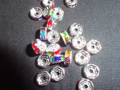 strass rings - 8mm -5pc/pack diff. col.
