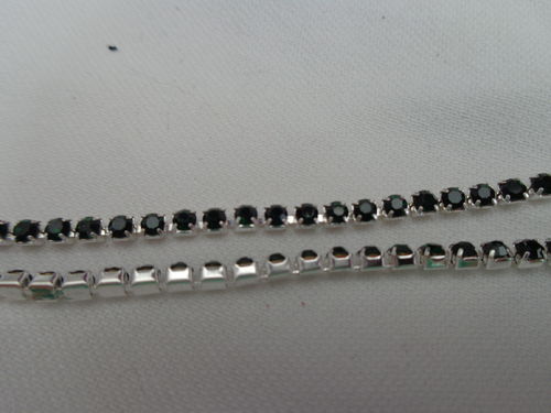 Kristall-Strassband, sehr fein in Metall gefasst - 2,5mm breit