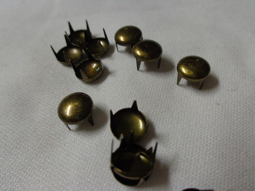 Metall-Nieten altgold, rund 8mm, 10St/Packung