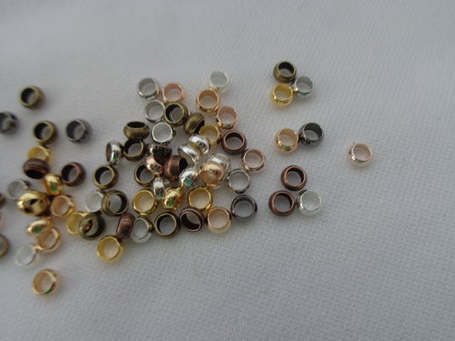 jewelry endbeads/crimp, 4mm, diff.col. 20pc/pack