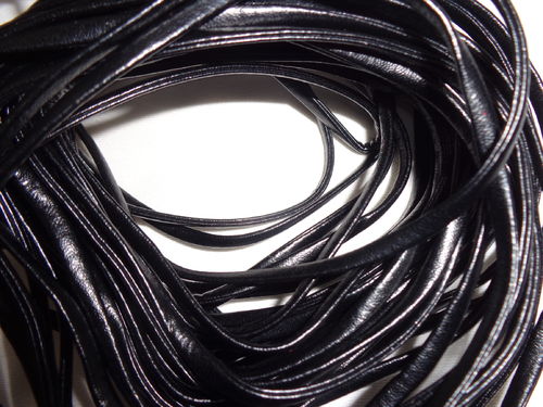 Kunstlederband flach 4mmx2mm schwarz