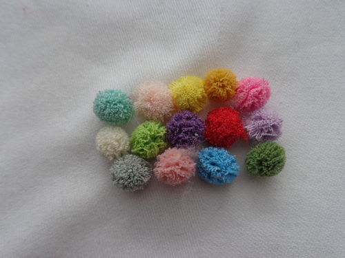 tulle pompons diff. col. 0,8cm - 6pc/pack