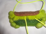 felted tiny purse with fur