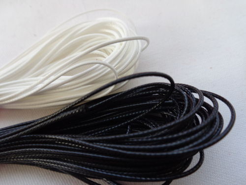waxed braid 0,8mm black + white -2m/pack