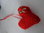 tiny kntted heart red